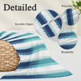 thumbnail image 3 of Teal Blue Ombre Striped Throw Pillow Cover 20 x 26 Inch Decorative Pillow Cover Watercolor Stripes Abstract Lumbar Pillowcase Seasonal Rectangle Cushion Case for Couch Sofa Bed Living Room, 3 of 9