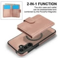 thumbnail image 5 of for Samsung Galaxy S25 Wallet Case, 2-in-1 Magnetic Detachable Card Holder, PU Leather + TPU Shockproof Kickstand Phone Cover, Magnetic Clasp Card Slots Back Case for Galaxy S25, Rosegold, 5 of 5