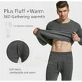 thumbnail image 5 of Mens Winter 100% Cotton Thermal Warm Fleece Lined Long Johns Underwear 2Pcs Set, 5 of 8