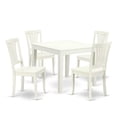 thumbnail image 2 of East West Furniture Oxford 5-piece Wood Dining Set with Slatted Chairs in White, 2 of 6