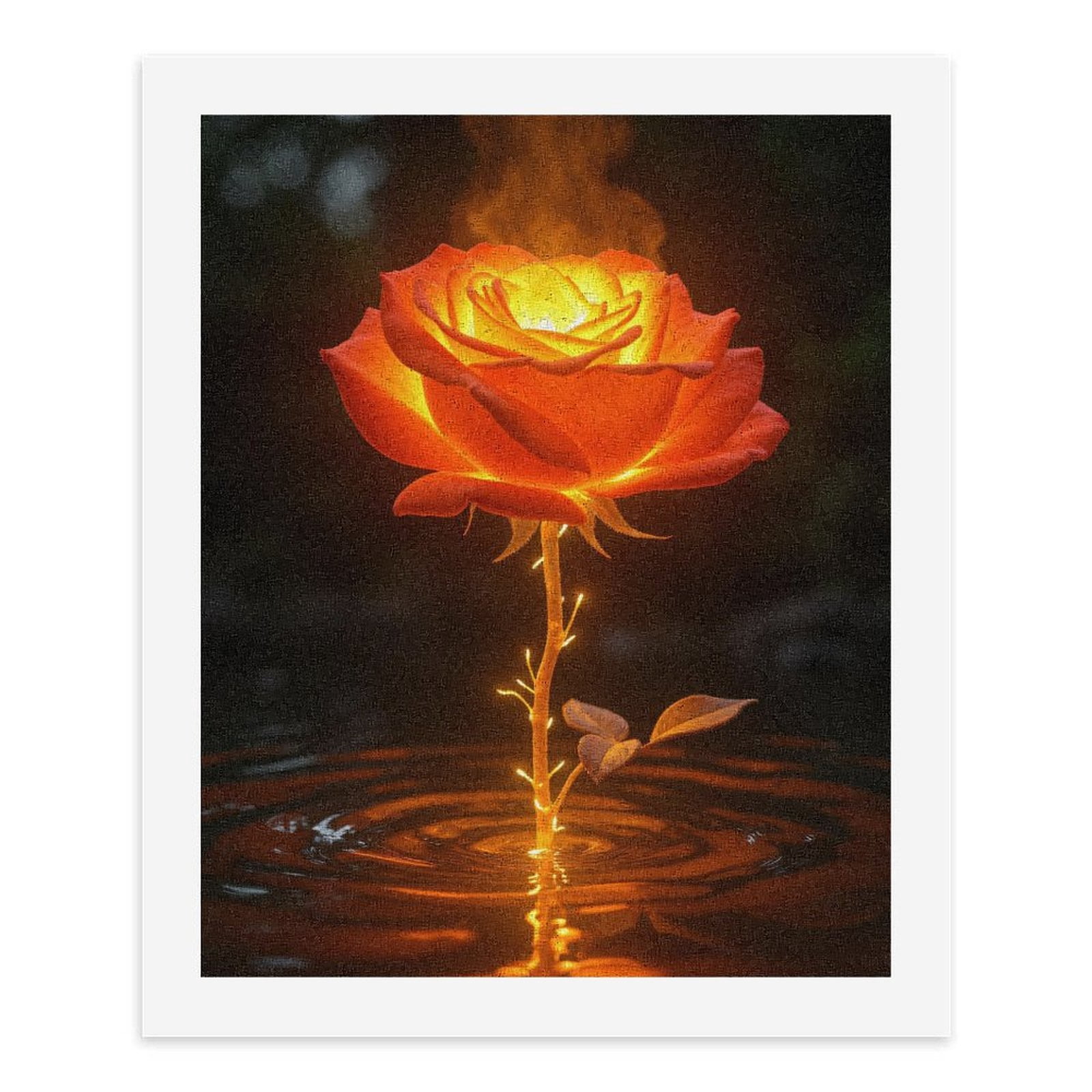 Paint by Numbers Kit for Adults, Fiery Rose Reflection Water Art Paint by Numbers, Easy Paint by Numbers Kit for Adults Beginner, DIY Adult Paint by Number Kits on Canvas, Home Decor