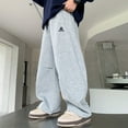 thumbnail image 2 of Little Boy' Pants Elastic High Waist Wide Leg Sweatpants Kids Comfy Athletic School Fall Trousers, 2 of 9