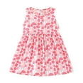 thumbnail image 1 of Robe d'Été pour Fillette, Robe Trapèze pour Fille, Robe Sans Manches à Motif Floral, Robe Tutu pour Fille, 1 of 3