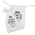 thumbnail image 2 of Saying Fabric Pouch Set of 2, Things Take Time Just Be Patient Typography on a Simplistic Background, Drawstring Bag for Toiletries Masks and Favors, 9" x 6", Charcoal Grey and White, by Ambesonne, 2 of 2