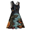 thumbnail image 3 of 2024 Dress Skate Printed Elegant Size Big Female Summer Dresses Fashion Halloween Spooky Sleeveless Dress Mansion Haunted Vegan, 3 of 6