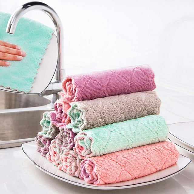 FUTUREORYY 10Pcs Multifunction Cleaning Cloth for Kitchen and Bathroom Highly Absorbent 9.8x9.8in