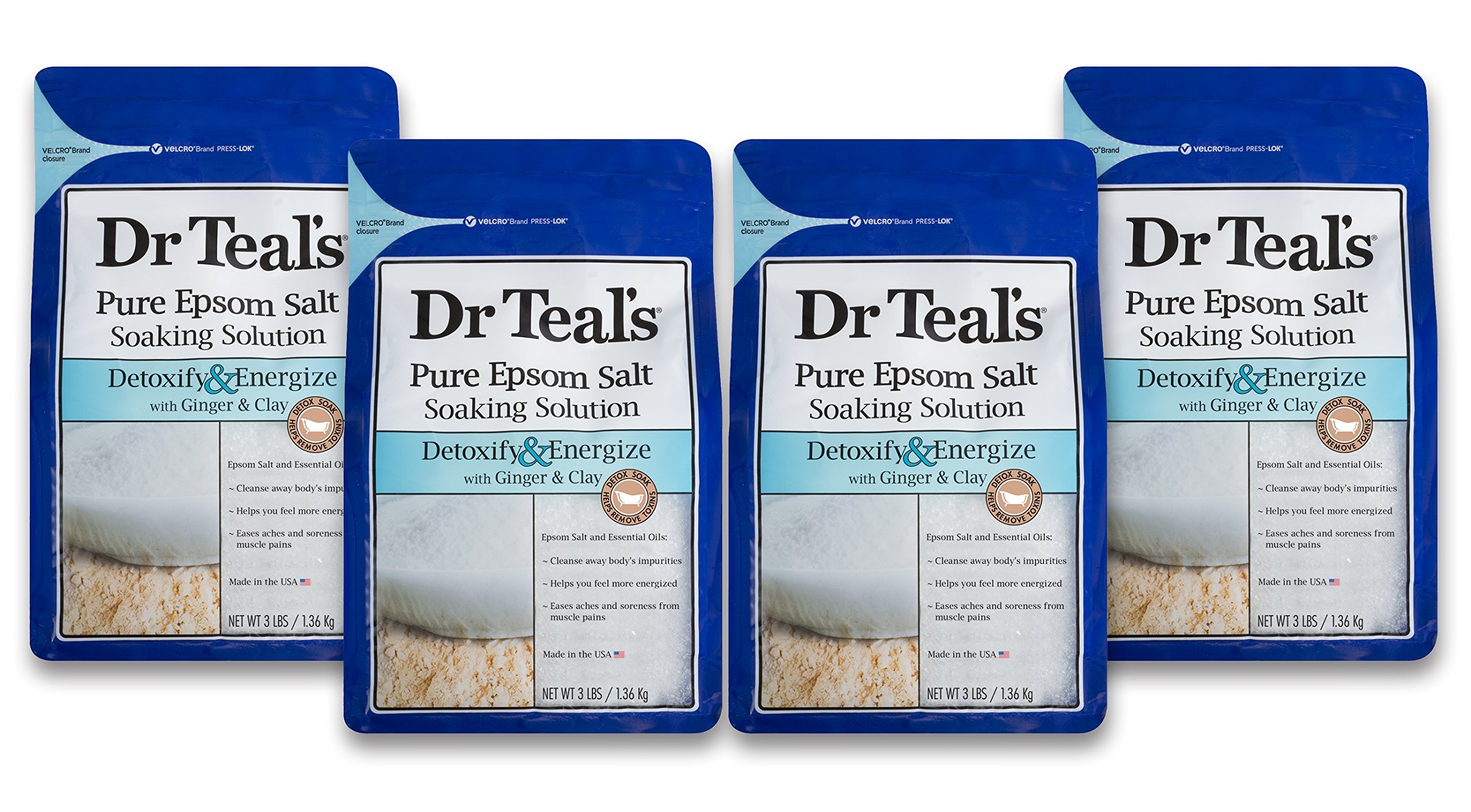 Dr Teal's Epsom Salt Soaking Solution, Detoxify & Energize, Ginger