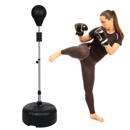 Reflex Bag Sports Boxing Punching Freestanding Gym Adjule Height Workout Training Cybst