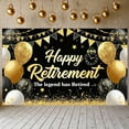 thumbnail image 5 of Purple Theme Retirement Banner Black Background Happy Retirement Banner Balloon Design Triangle Flag Decor Farewell Banner for Retirement Party Office Party Photo Shoot, 5 of 9