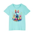 thumbnail image 4 of QTBIUQ Ester Bunny Graphic Tee for Kids Toddler Boys Girls Easter Eggs Cute Top Summer Spring Easter T-Shirts for 3-10 Years Old, 4 of 5