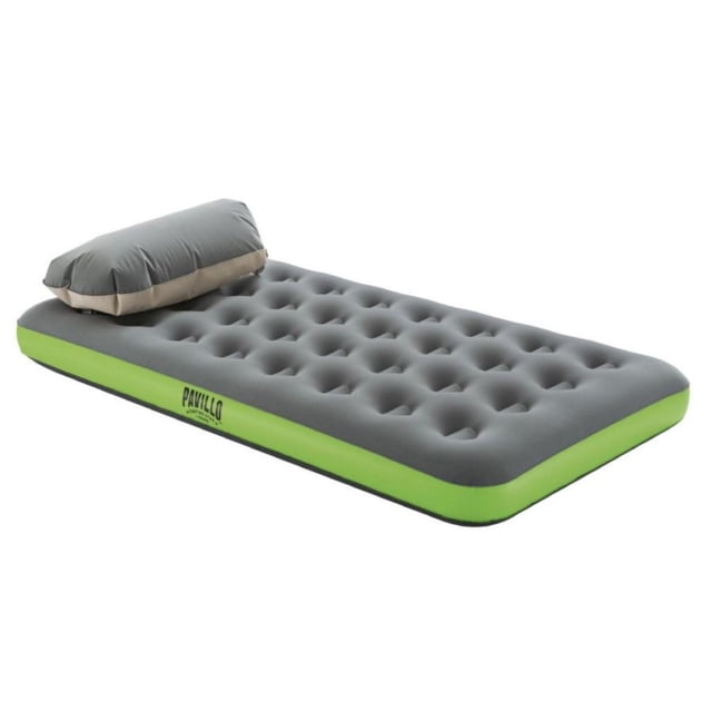 Colchon Inflable Individual Almohada + Bolsa Camping gris 1