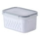 thumbnail image 1 of Recipientes grandes de plástico para almacenar alimentos con tapa y colador extraíble | Contenedores herméticos para organizar frutas, verduras y carne en el refrigerador | Recipientes para despensa, 1 of 4