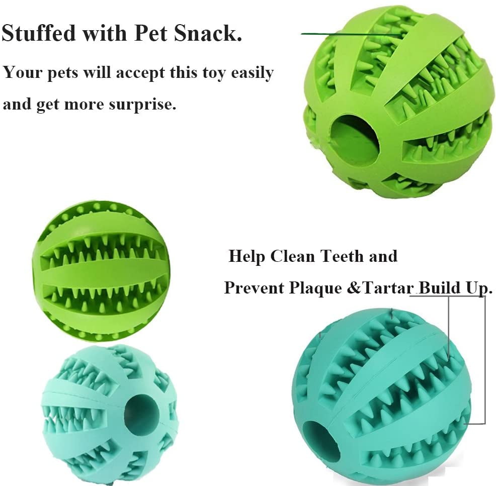 2 Pack Dog Puzzle Teething Toys Ball Nontoxic Durable Dog IQ Chew Toys for Puppy Small Large Dog Teeth Cleaning/Chewing/Playing/Treat Dispensing Dog Toys
