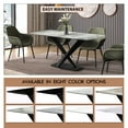 thumbnail image 6 of LeisureMod Voren Modern Dining Table with 71" Rectangular Sintered Stone or Glass Wide Tabletop and Black Steel Legs for Home, Kitchen, Dining or Conference Room in Light Grey, 6 of 10