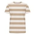 thumbnail image 6 of UVEASISHA Striped Tee Shirts for Men Short Sleeve Crewneck Graphic Tees Regular Fit Casual Cotton Blend T-Shirt 2025 Summer Fashion Streetwear Khaki XXL, 6 of 6