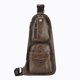 thumbnail image 2 of Bolsa bandolera – Bolsa bandolera para el pecho, diseño de hombro business casual de imitación cuero para viajes y trabajo, café café caqui negro, correa ajustable, 38 x 20 x 5 cm, 2 of 6