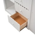 thumbnail image 4 of White Stairway Twin Over Full House Bunk Bed with Two Shelves and Seven Drawers, 4 of 8