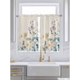 thumbnail image 2 of Watercolor Flowers Beige Kitchen Curtains 54 Inches length, Spring Summer Retro Botanical Window Treatment Curtain Drapes, Thermal Insulated Drapes for Basement Hotel RV, 42"x54", 2 Panels, 2 of 7