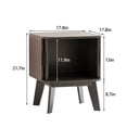 thumbnail image 2 of Pusnapku Nightstand Set of 2, Wood End Table with Storage and Sliding Door, Modern Curved Side Desk, Small Bedside Table for Bedroom, Living Room, 2 of 9