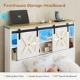 thumbnail image 6 of Mabor Twin Size Farmhouse Bed Frame with Charging Station and LED Light, Platform Storage Beds with Headboard&4 Drawers for Bedroom, White, 6 of 7
