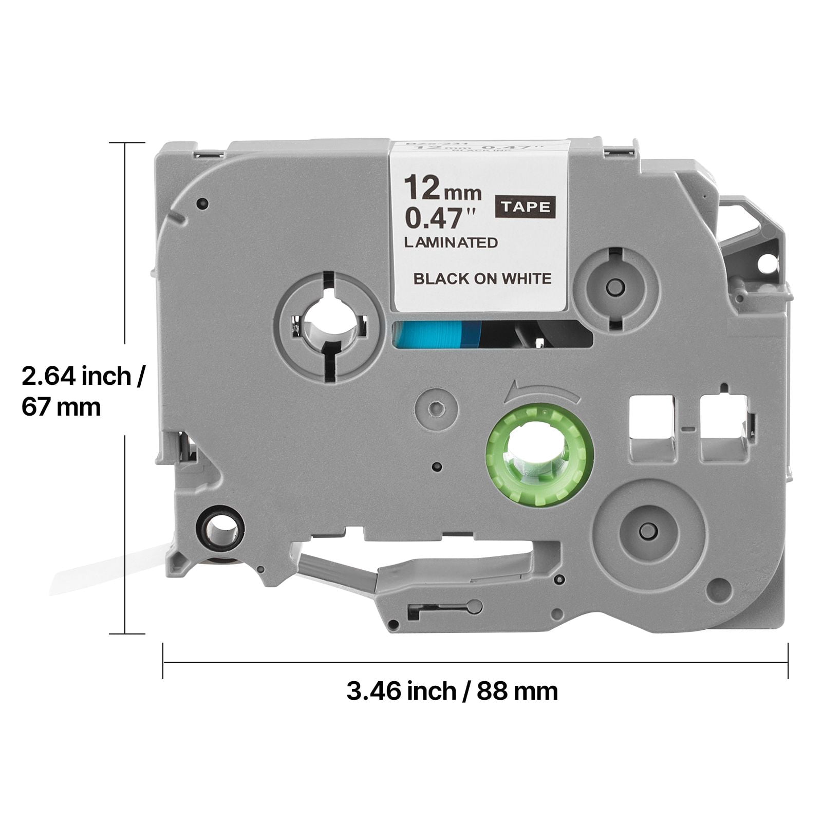 6 Pack 12mm Color Label Maker Tape Refill Cartridges - Compatible with TZe-131/TZe-231 for Brother P-touch Label Makers