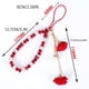 thumbnail image 4 of Methold Correas para teléfono móvil, cordón de flores de cristal, correa de llavero con cuentas a la moda, de cuerda colgante, adornos para Electrónica Rojo, 4 of 6