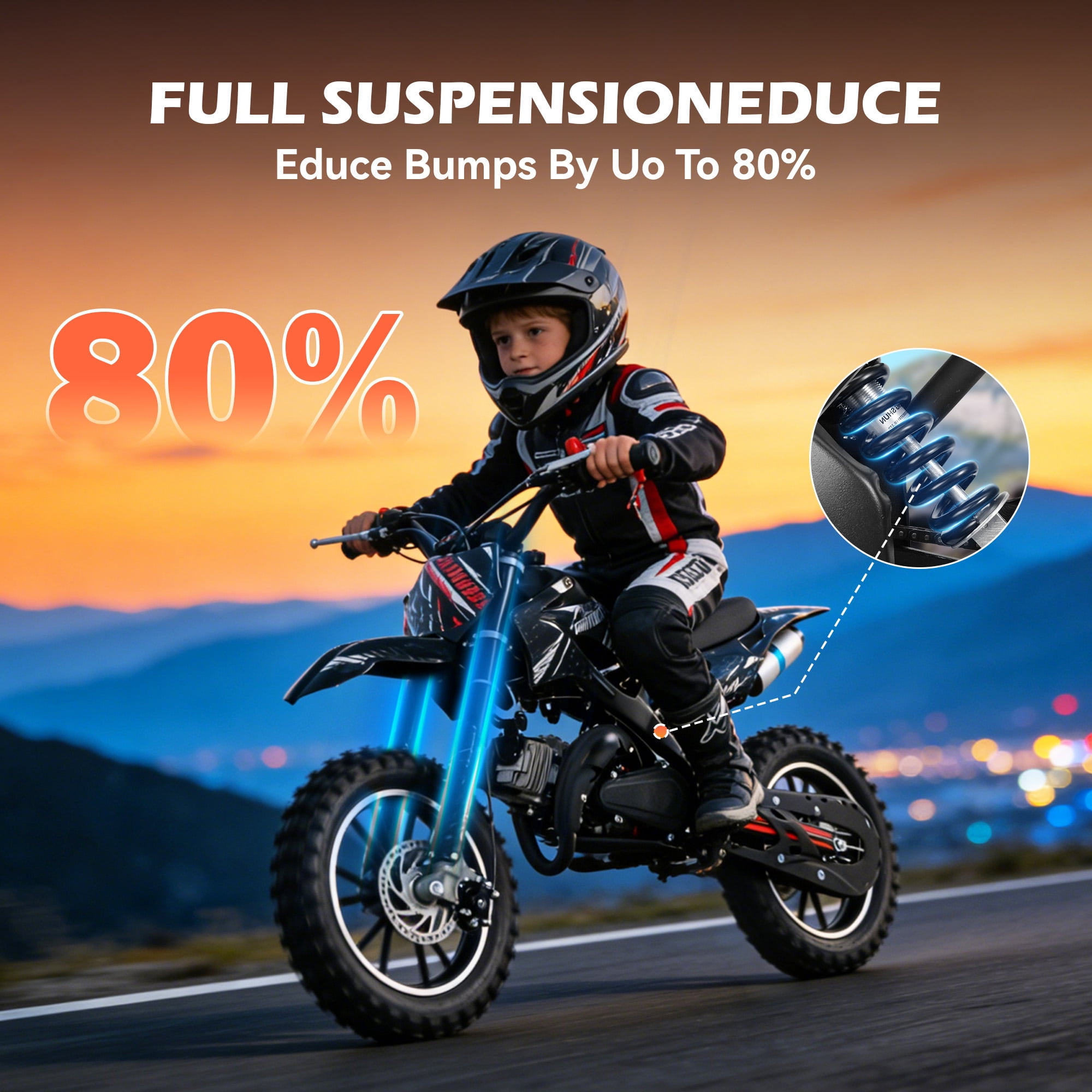 Gpower 49cc Dirt Bike for Kids 6-15,2-Stroke Gas Powered Mini Dirt Bike,1.5L Fuel Capacity,1-Seater,Black