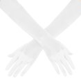thumbnail image 6 of 21'' Long Satin Finger Gloves, TSV Classic Wedding Mittens for Women, 1920s Opera Gloves for Party, Wedding, Banquet, Black/White, 6 of 8