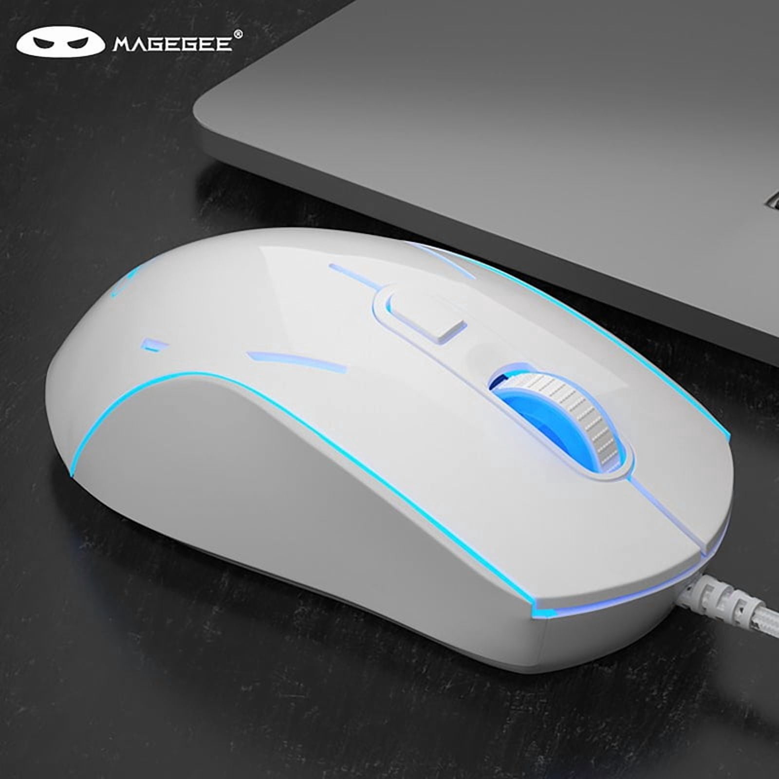 MageGee G12 Wired Mute Gaming Mouse , 7 Colors Breathing LED Backlit Mouse, 6 Adjustable DPI Ergonomic Optical Mouse for Windows