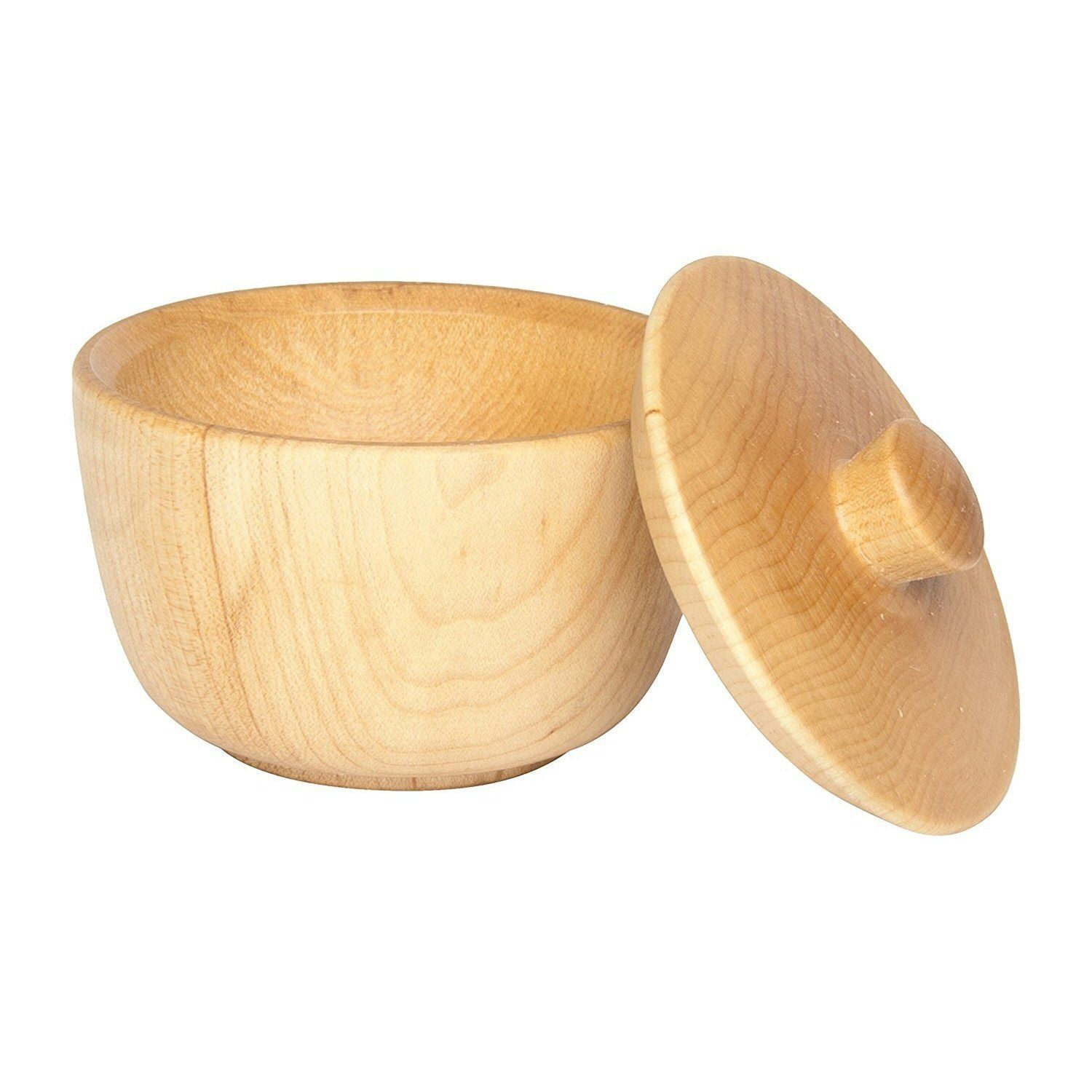 Fletchers' Mill Large Round Wooden Pinch Bowl Set of 2 Condiment Cup 