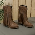thumbnail image 6 of Quealent Kids Cowboy Boots for Boys & Girls Embroidered Square Toe Cowgirls Western Rodeo Boots with Side Zipper for Toddler & Little Kid & Big Kid Brown for Size 2, 6 of 9