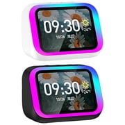 Bluetooth Speaker Alarm Clock - Large Screen Display, FM Radio, Hands-Free Call, Custom Wallpaper, 2000mAh Battery