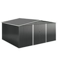 thumbnail image 2 of MUCHANT 12'x14' Outdoor Metal Storage Shed with Updated Frame Structure and Lockable Doors, Steel Garden Tool Sheds for Backyard, Patio, Lawn, Black, 2 of 6
