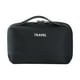 thumbnail image 2 of Bolsa para guardar cables de datos | Organizador de maquillaje de viaje con 3 compartimentos y doble cremallera, estuche portátil de gran capacidad para cosméticos, para batería externa, auriculares, 2 of 2