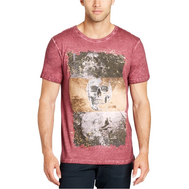 William Rast - Camiseta gráfica para hombre con calaveras apiladas Zinfandel, rojo, mediano William Rast Camiseta gráfica