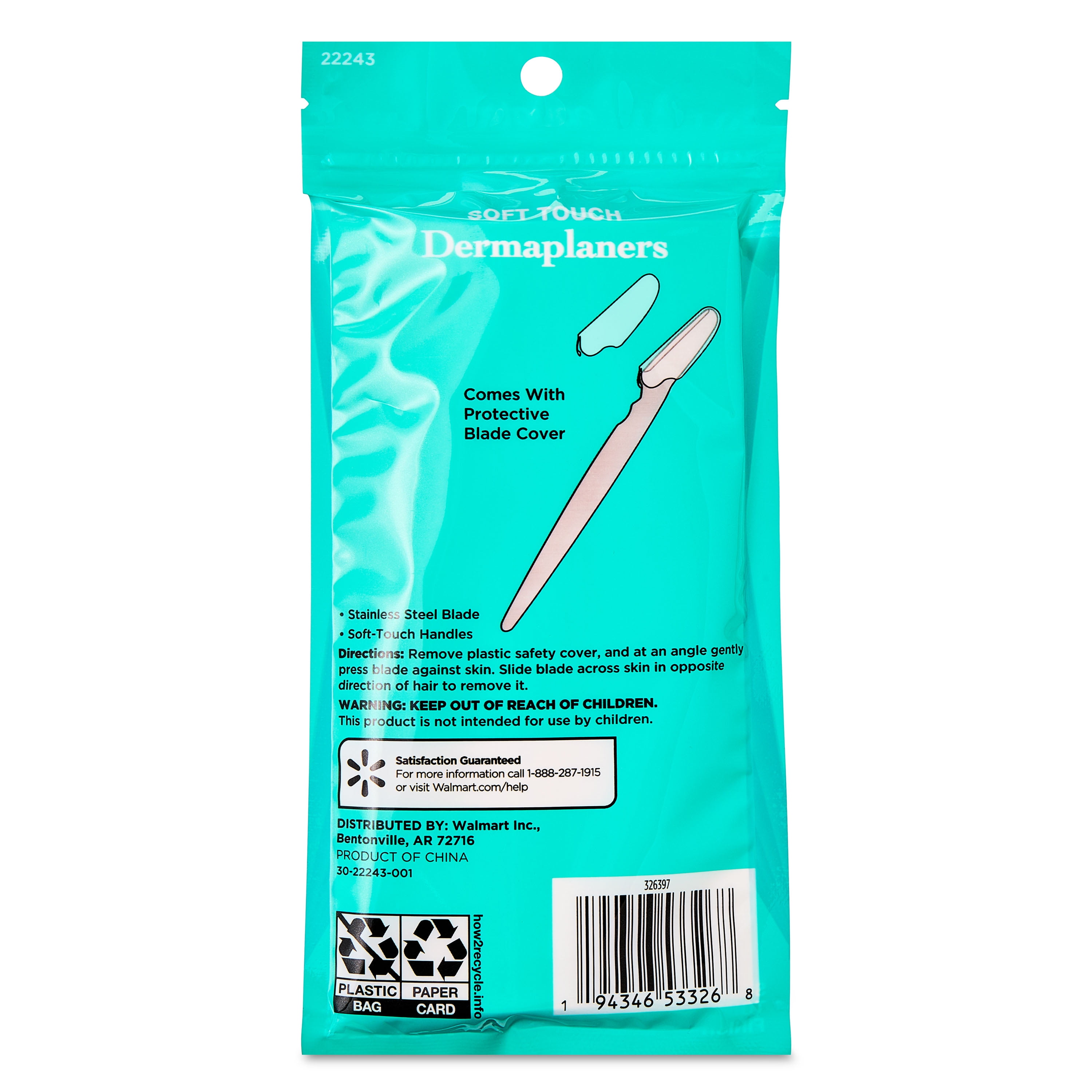 Equate Soft Touch Stainless Steel Dermaplaner Razors, 12 Pieces