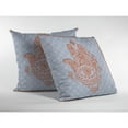 thumbnail image 4 of Hamsa Double Sided Suede Pillow, Zippered, Orange on Blue, 4 of 5