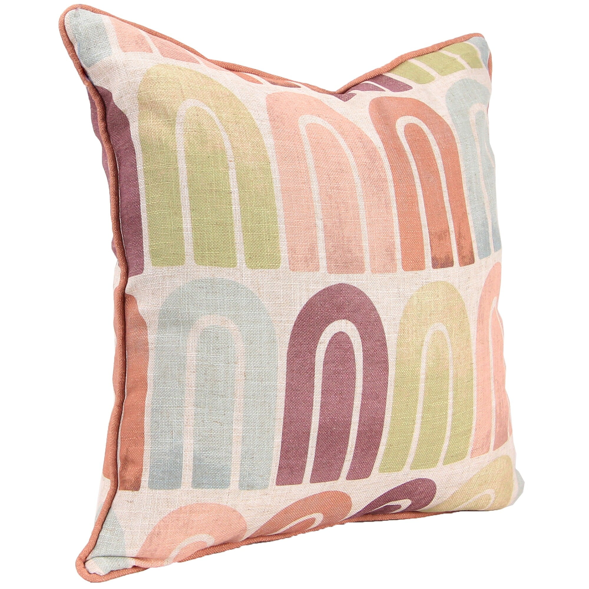 Jordan Manufacturing 18" x 18" Multicolor Arches Geometric Square Decorative Throw Pillow with Welt