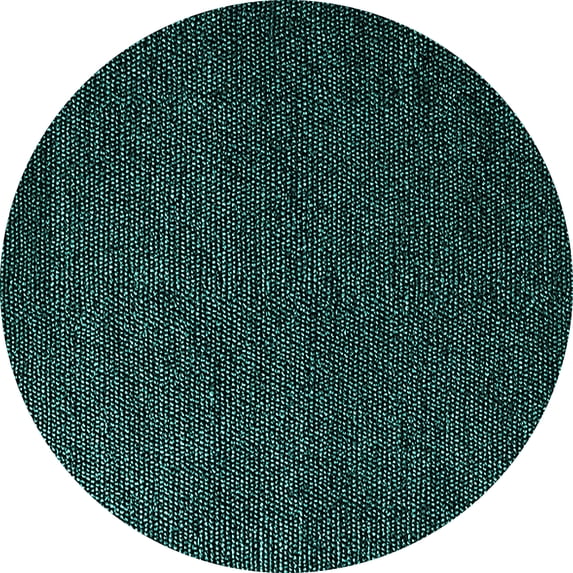 Ahgly Company Machine Washable Indoor Round Oriental Turquoise Blue Industrial Area Rugs, 7' Round