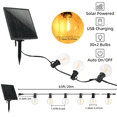 thumbnail image 5 of 4 Pack 65FT Solar String Lights Outdoor W/Remote Control, USB Charging Backyard LED Patio Lights, 30 Shatterproof G40 Globe Bulbs, Auto On/Off, Waterproof, 2000mA Battry Hanging Garden Lights, 5 of 7