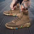 thumbnail image 3 of High Top Stretch Knit Slip On Sneakers Lace Up Shock Absorbing Walking Running Shoes, 3 of 4
