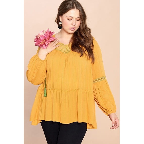 Solid Woven Loose-fit Tunic - 1XL