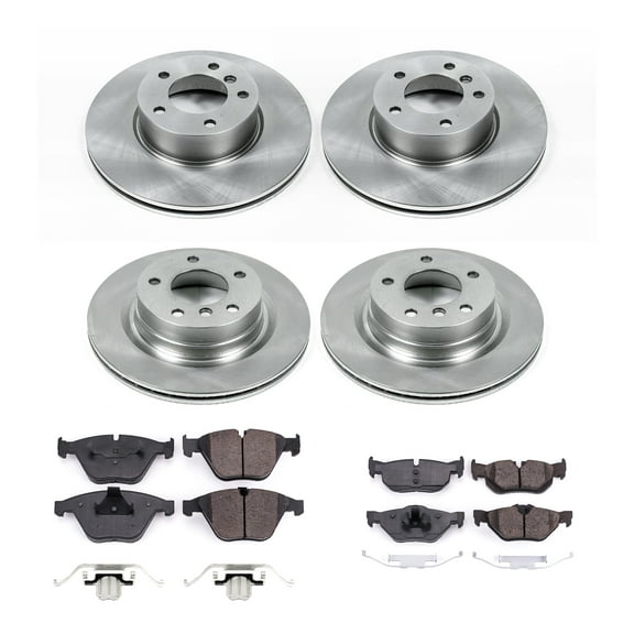 Ultimate Brakes Front and Rear Ceramic Brake Pad and Rotor Kit with Hardware WM81391