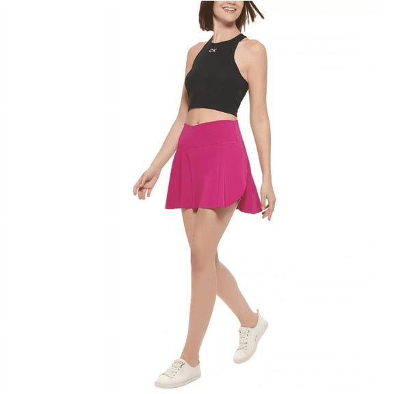Calvin Klein Performance Women's Crossover Waist Skort, Raspberry, X-Large