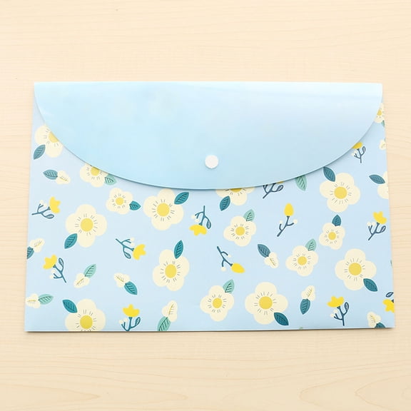PATLOLLAV 1Pcs Floral Plastic Document Folder Plastic Envelopes Poly Envelopes, Document Folders File Folders US Letter A4 Size File Envelopes with Label Pocket