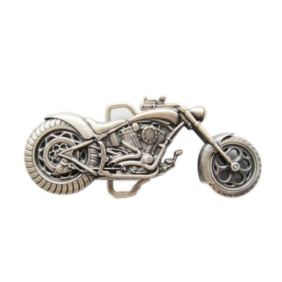 Vintage Silver Plated Heavy Motorcycle Biker Rider Belt Buckle
