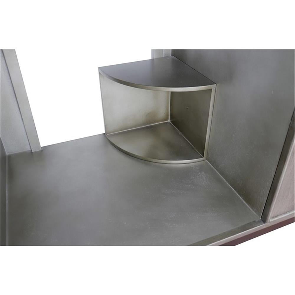 Bellaterra Home 37" Single vanity in Linen Brown finish top with White quartz and oval sink