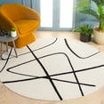 thumbnail image 2 of SAFAVIEH Melody Quinn Abstract Polyester Area Rug, Ivory/Black, 4' x 4' Round, 2 of 11