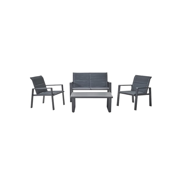 Naterial Set de Sala para Jardín: Sofá de 2 plazas + 2 sillones + Mesa de Centro de Aluminio para Exterior, Modelo Aramis