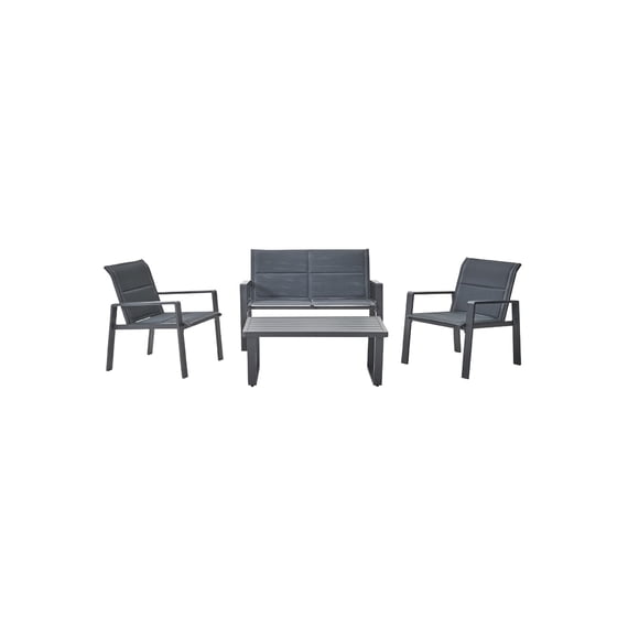 Naterial Set de Sala para Jardín: Sofá de 2 plazas + 2 sillones + Mesa de Centro de Aluminio para Exterior, Modelo Aramis